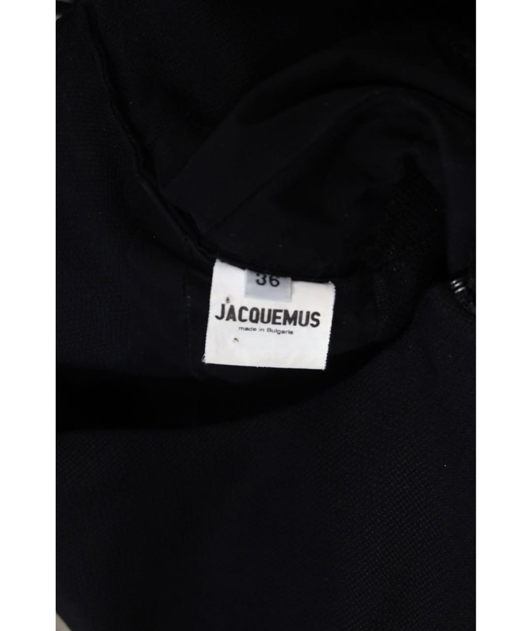 JACQUEMUS Черное хлопковое коктейльное платье, фото 8