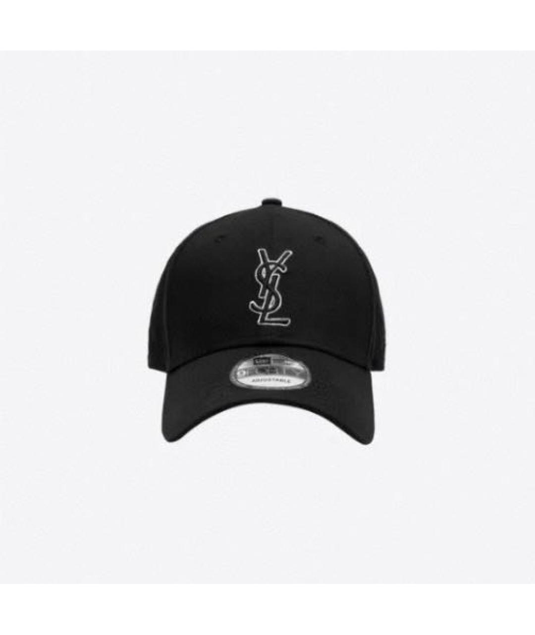 SAINT LAURENT Черная хлопковая кепка, фото 5