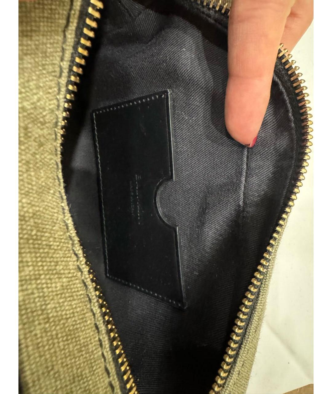 BALMAIN Хаки тканевая сумка через плечо, фото 4