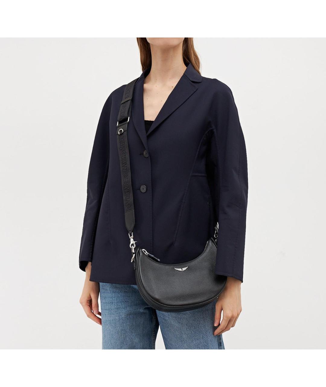 ZADIG & VOLTAIRE Черная кожаная сумка через плечо, фото 6