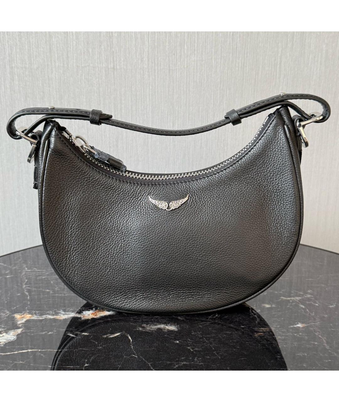 ZADIG & VOLTAIRE Черная кожаная сумка через плечо, фото 2