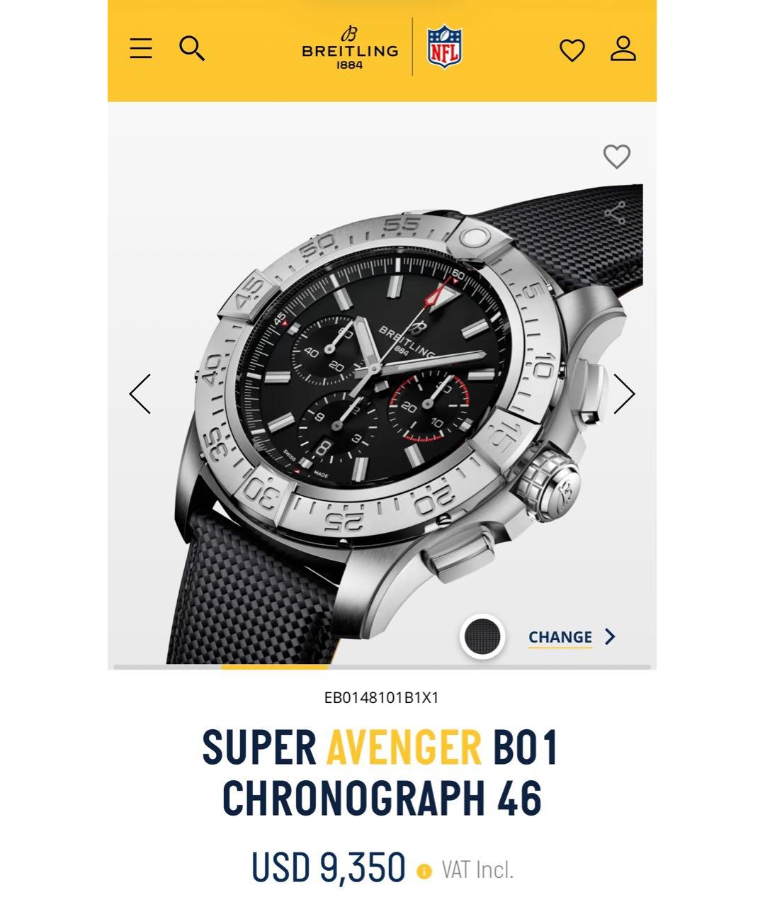 BREITLING Черные часы, фото 2