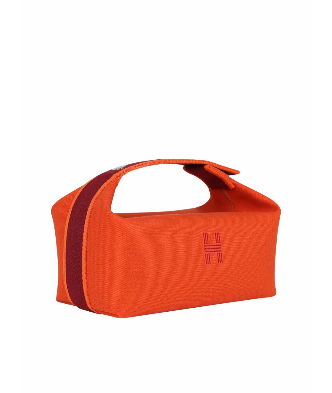 HERMES Оранжевая хлопковая косметичка, фото 1