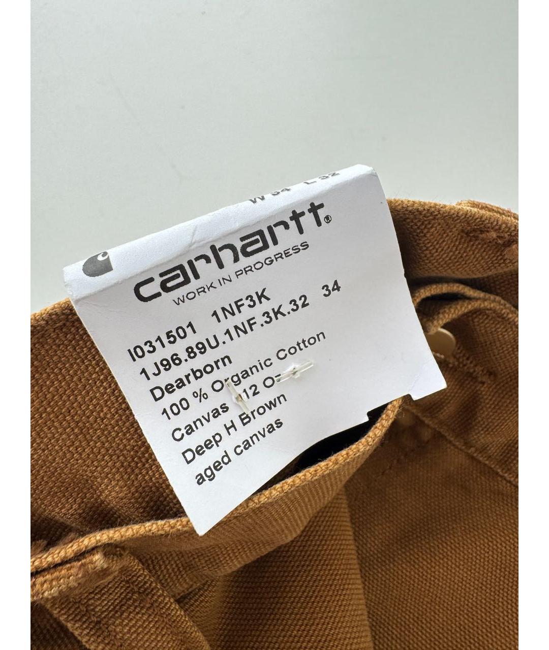 CARHARTT WIP Коричневые хлопковые прямые джинсы, фото 6