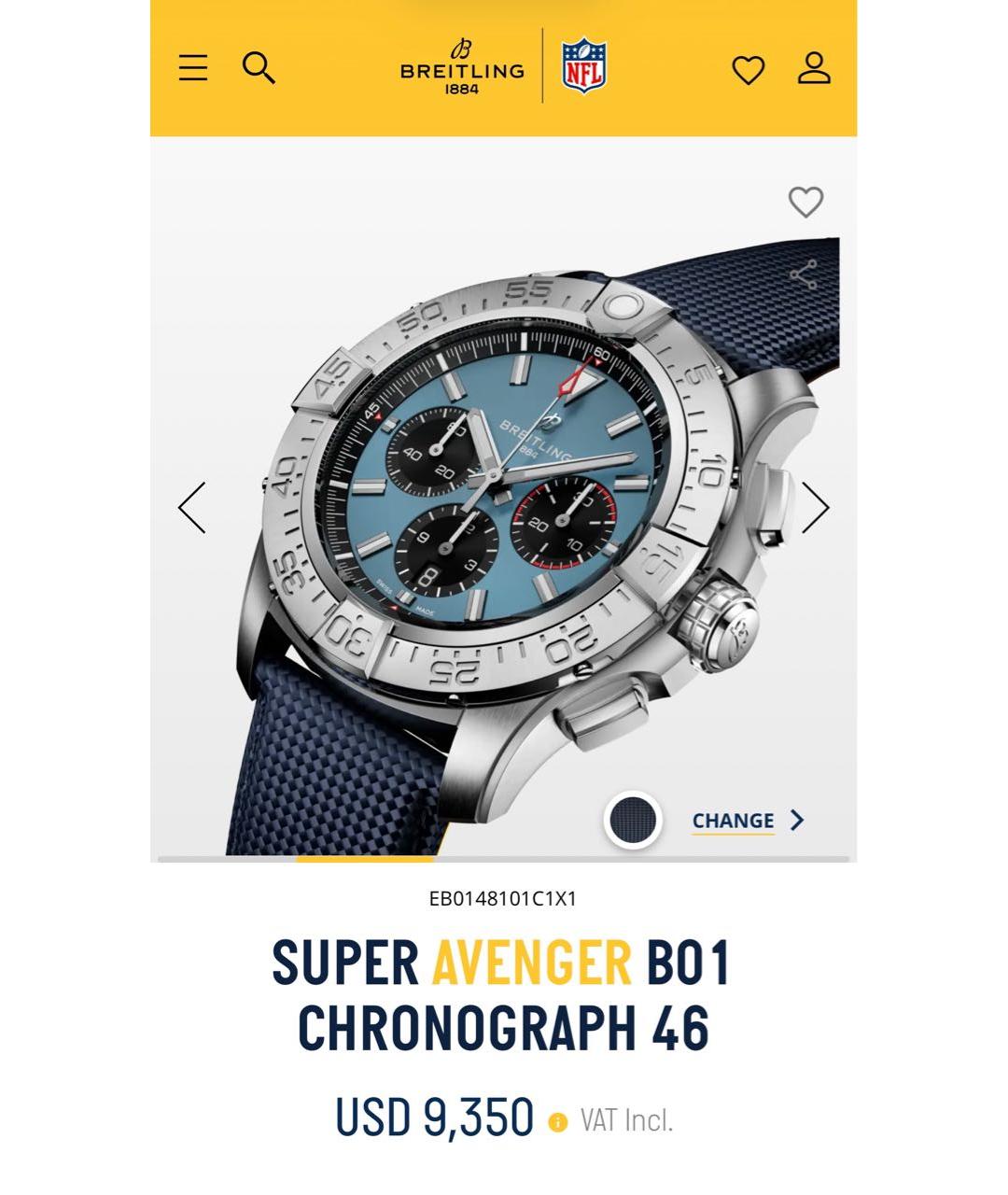 BREITLING Темно-синие часы, фото 2