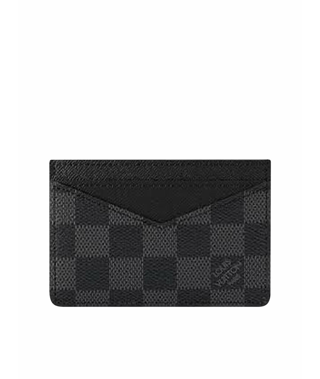 LOUIS VUITTON Черный кожаный кардхолдер, фото 1