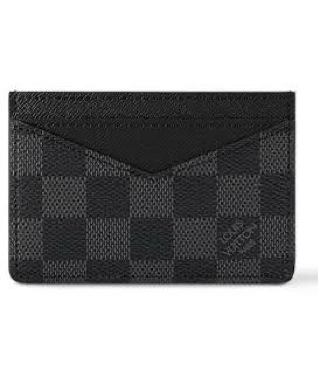 LOUIS VUITTON Черный кожаный кардхолдер, фото 7