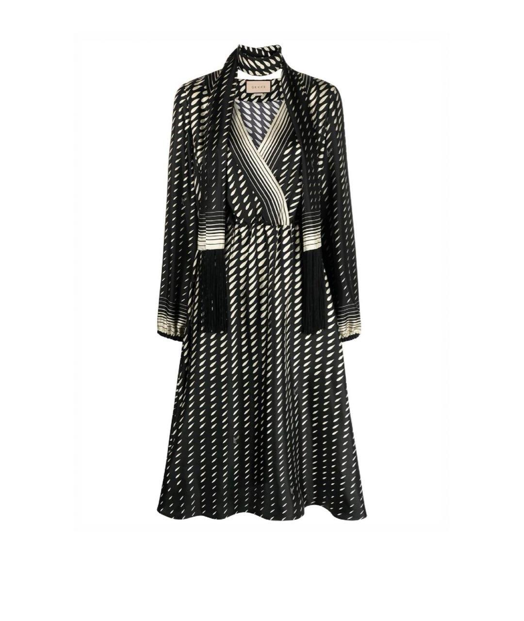 GUCCI Черное шелковое вечернее платье, фото 1
