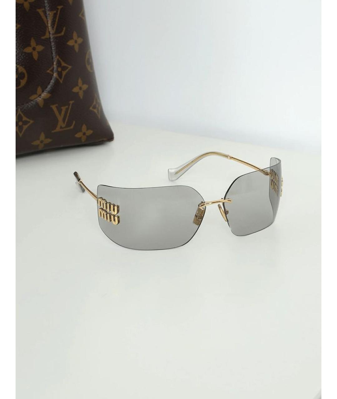 MIU MIU Серые металлические солнцезащитные очки, фото 2