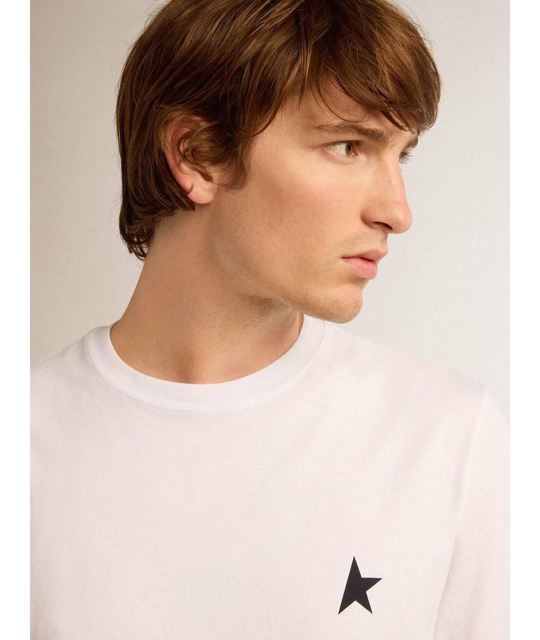 GOLDEN GOOSE DELUXE BRAND Белая хлопковая футболка, фото 2