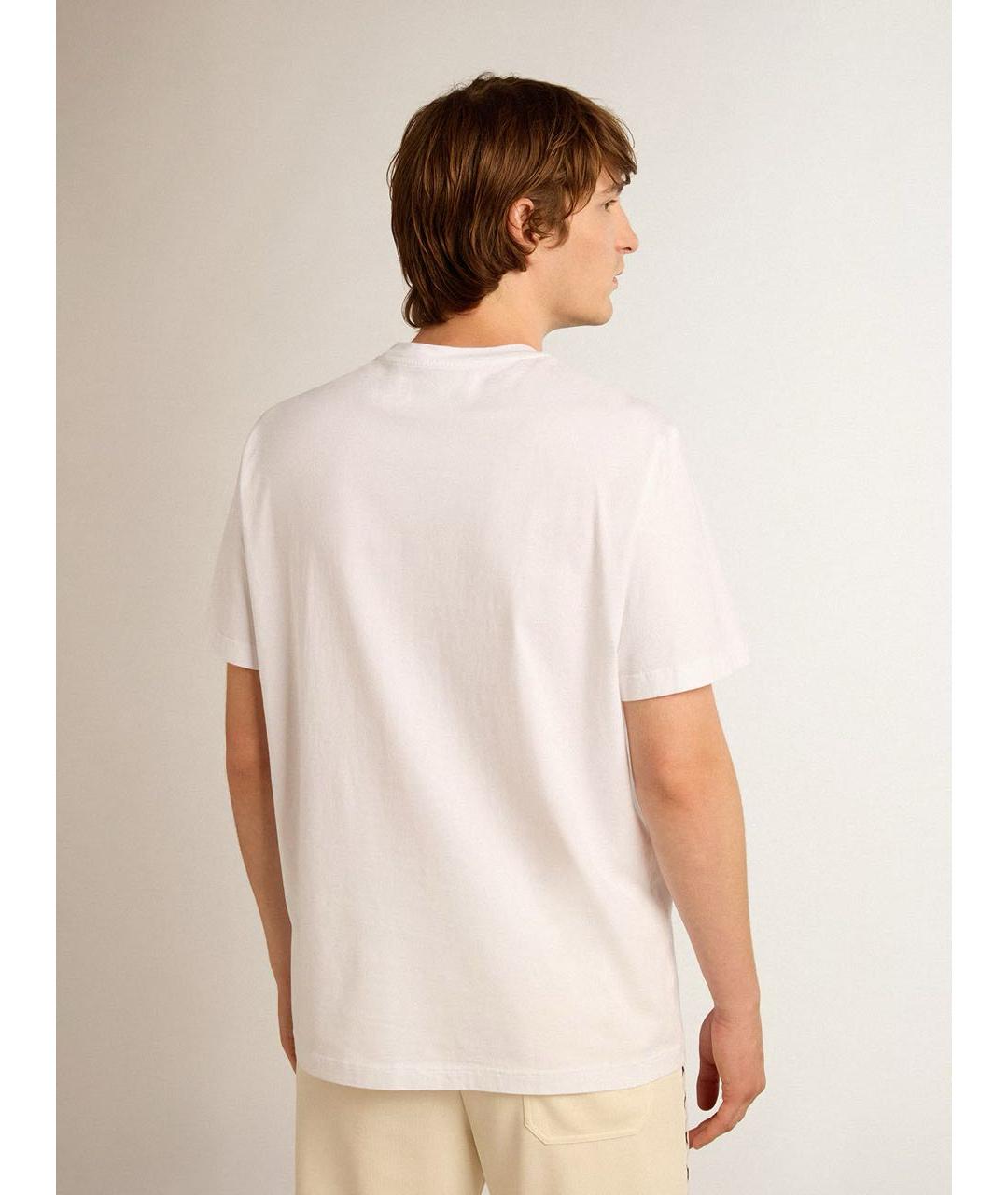 GOLDEN GOOSE DELUXE BRAND Белая хлопковая футболка, фото 3