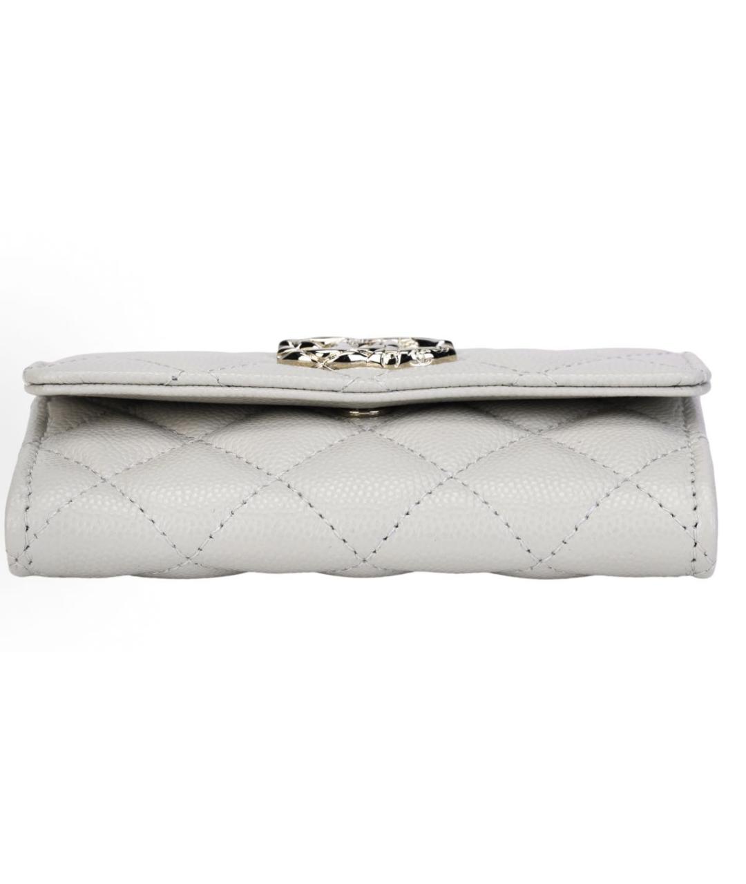 CHANEL Серый кожаный кардхолдер, фото 4