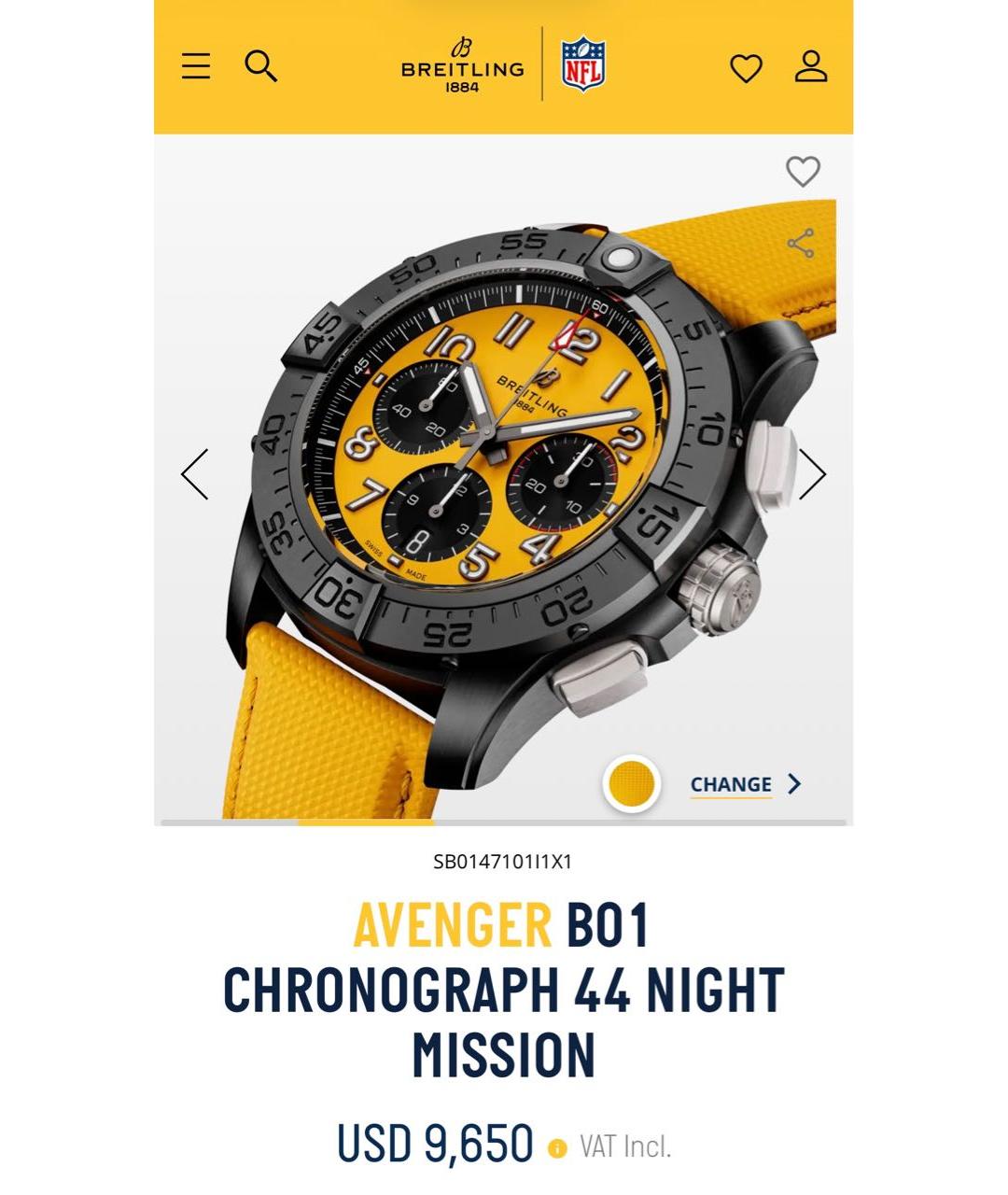 BREITLING Оранжевое часы, фото 2