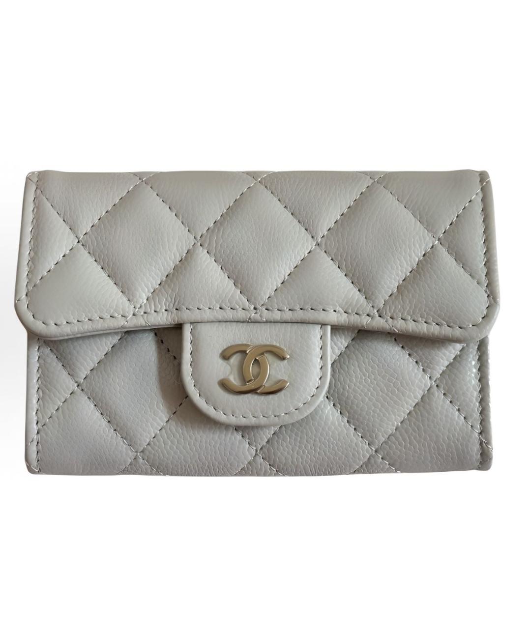 CHANEL Серый кожаный кардхолдер, фото 1