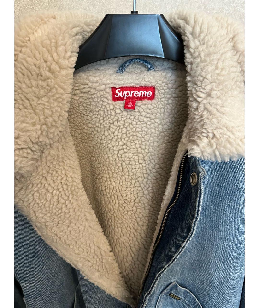 SUPREME Голубая деним куртка, фото 3