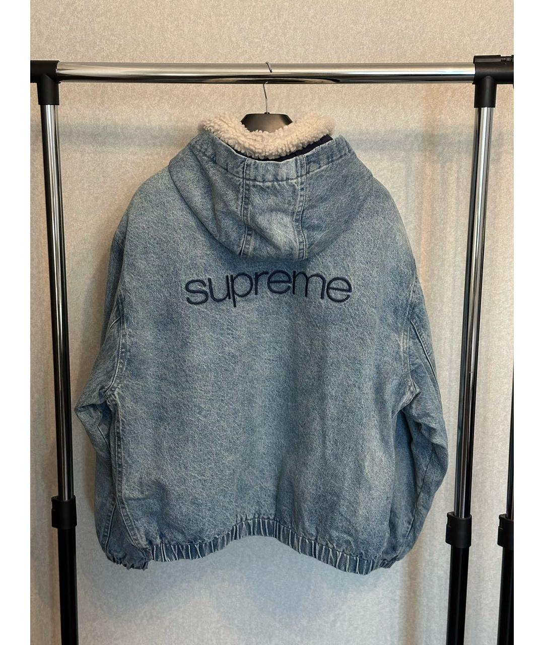 SUPREME Голубая деним куртка, фото 2