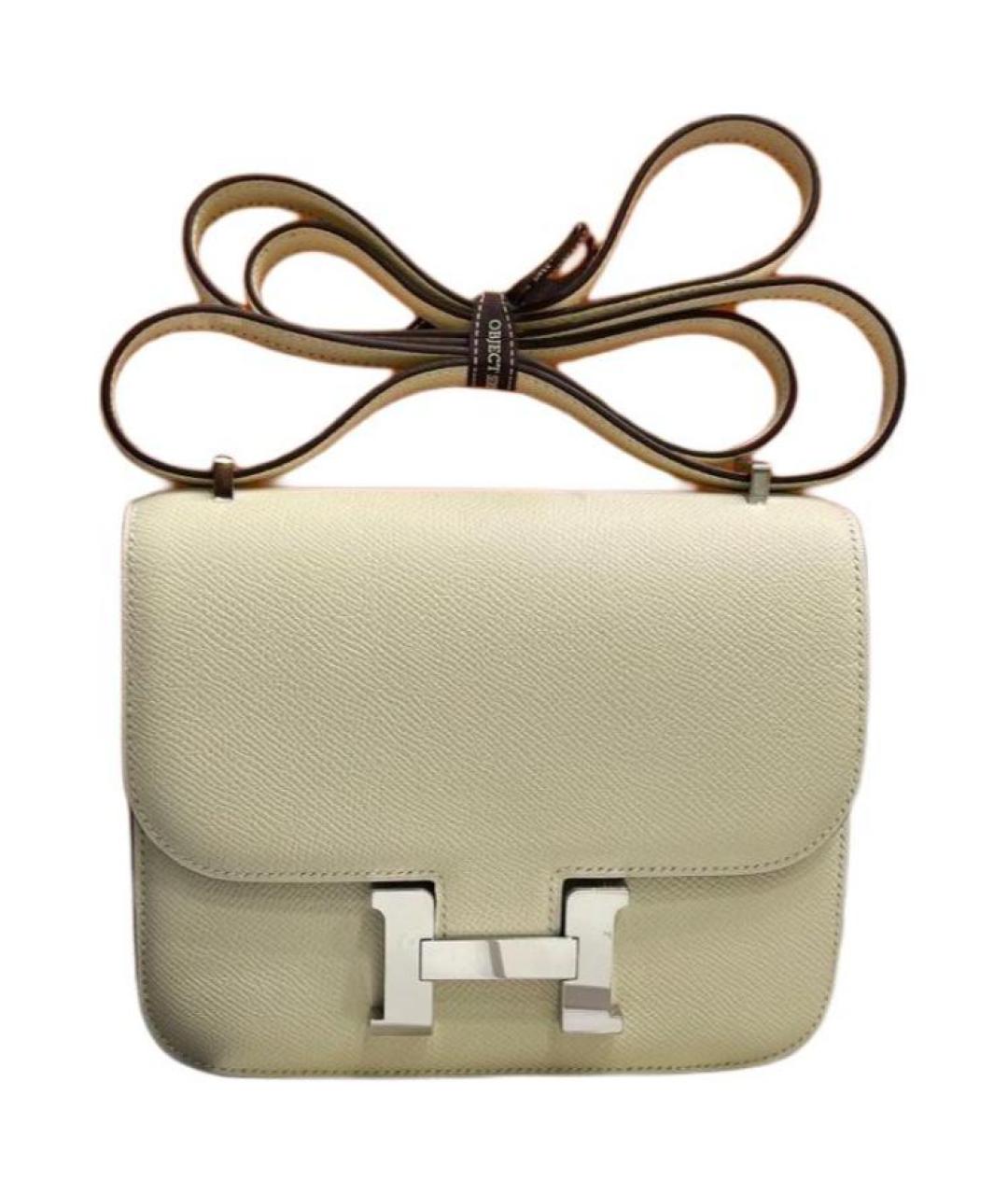 HERMES Бежевая кожаная сумка через плечо, фото 2