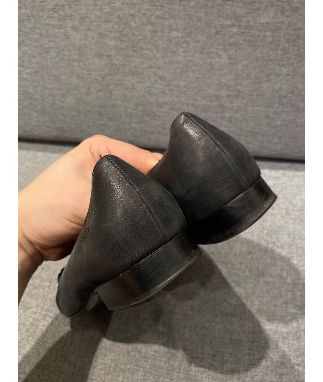CHANEL Черные кожаные балетки, фото 4