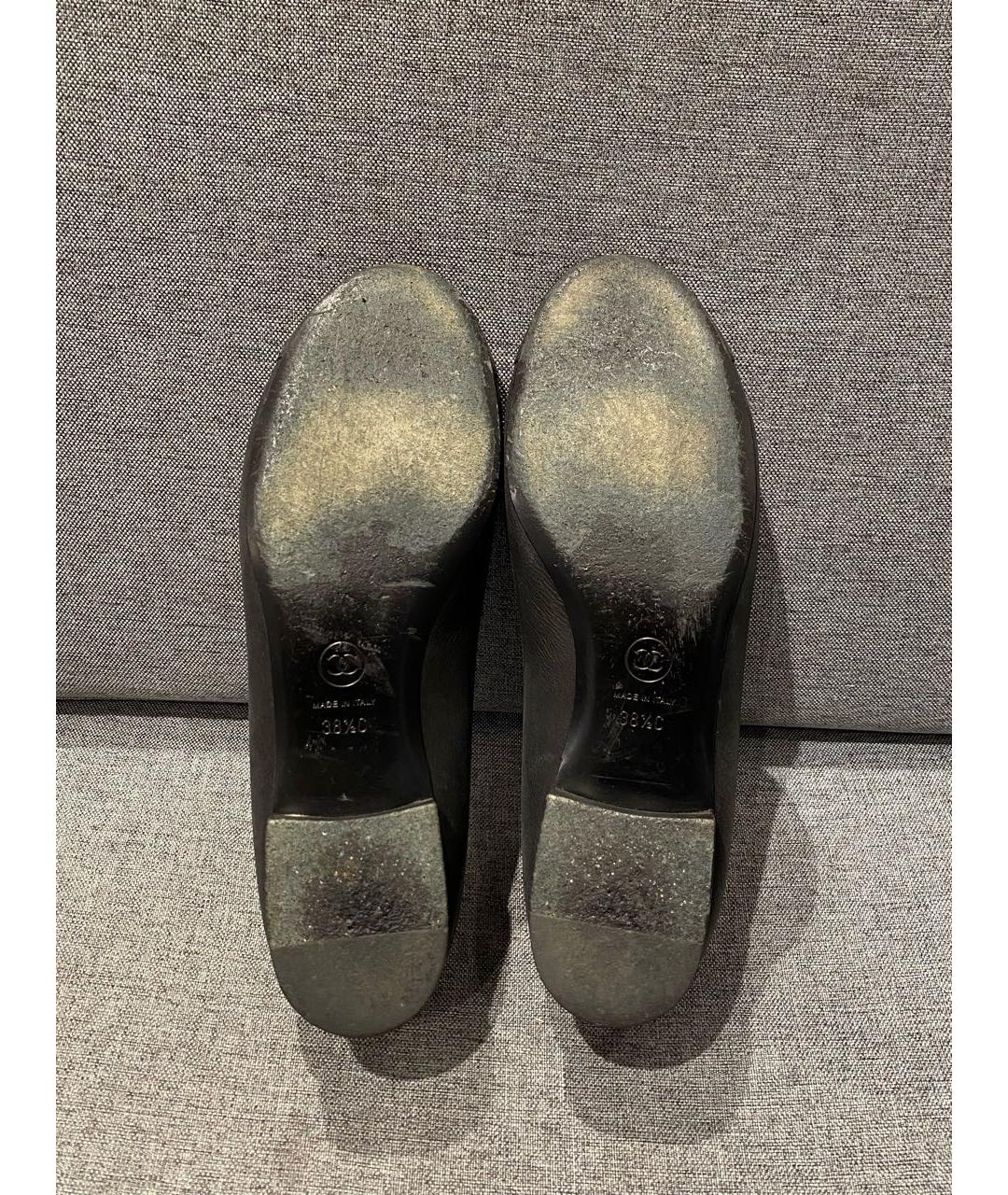 CHANEL Черные кожаные балетки, фото 8