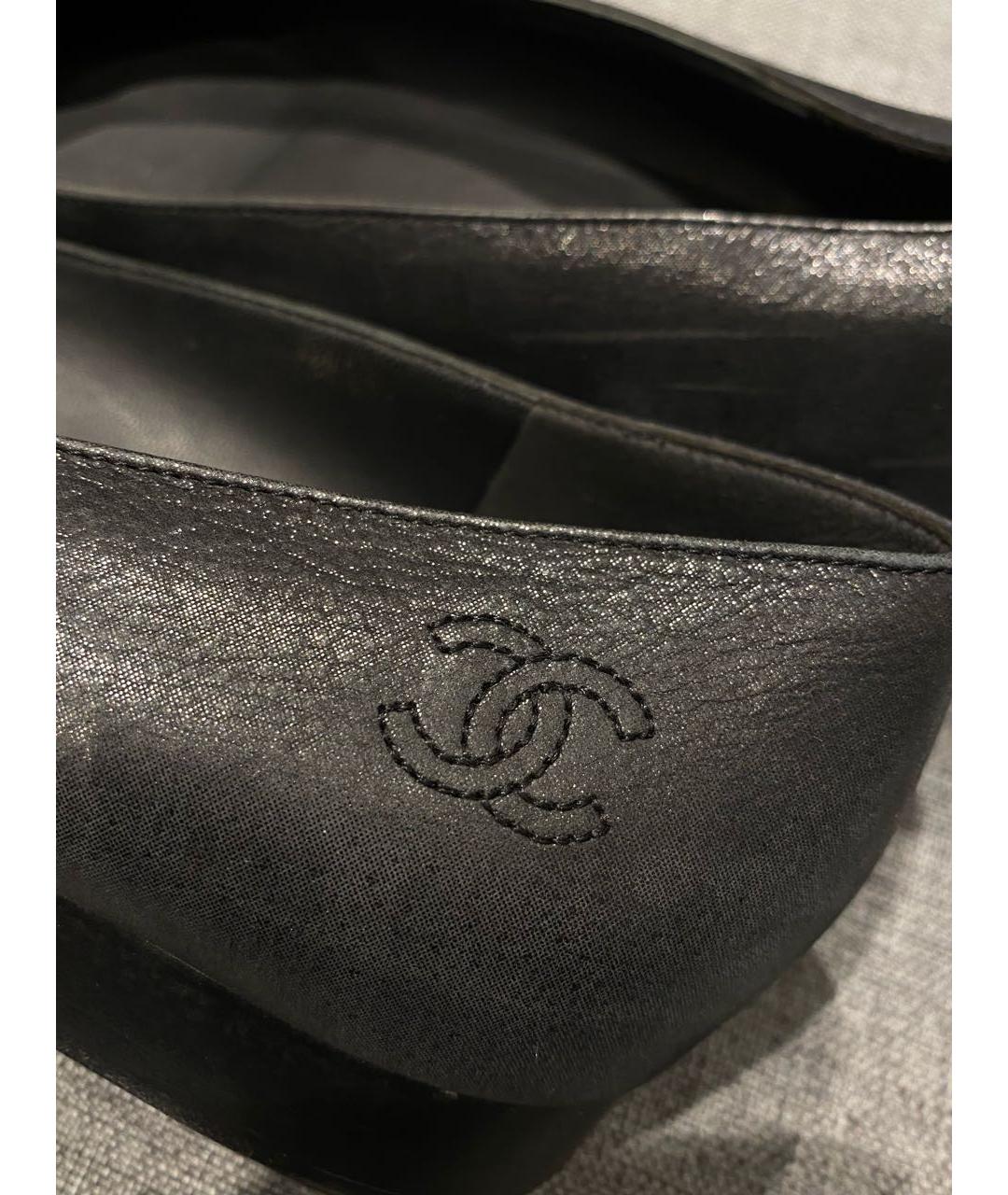 CHANEL Черные кожаные балетки, фото 7