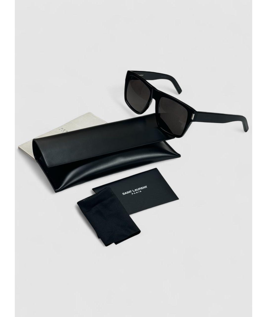 SAINT LAURENT Черные пластиковые солнцезащитные очки, фото 2