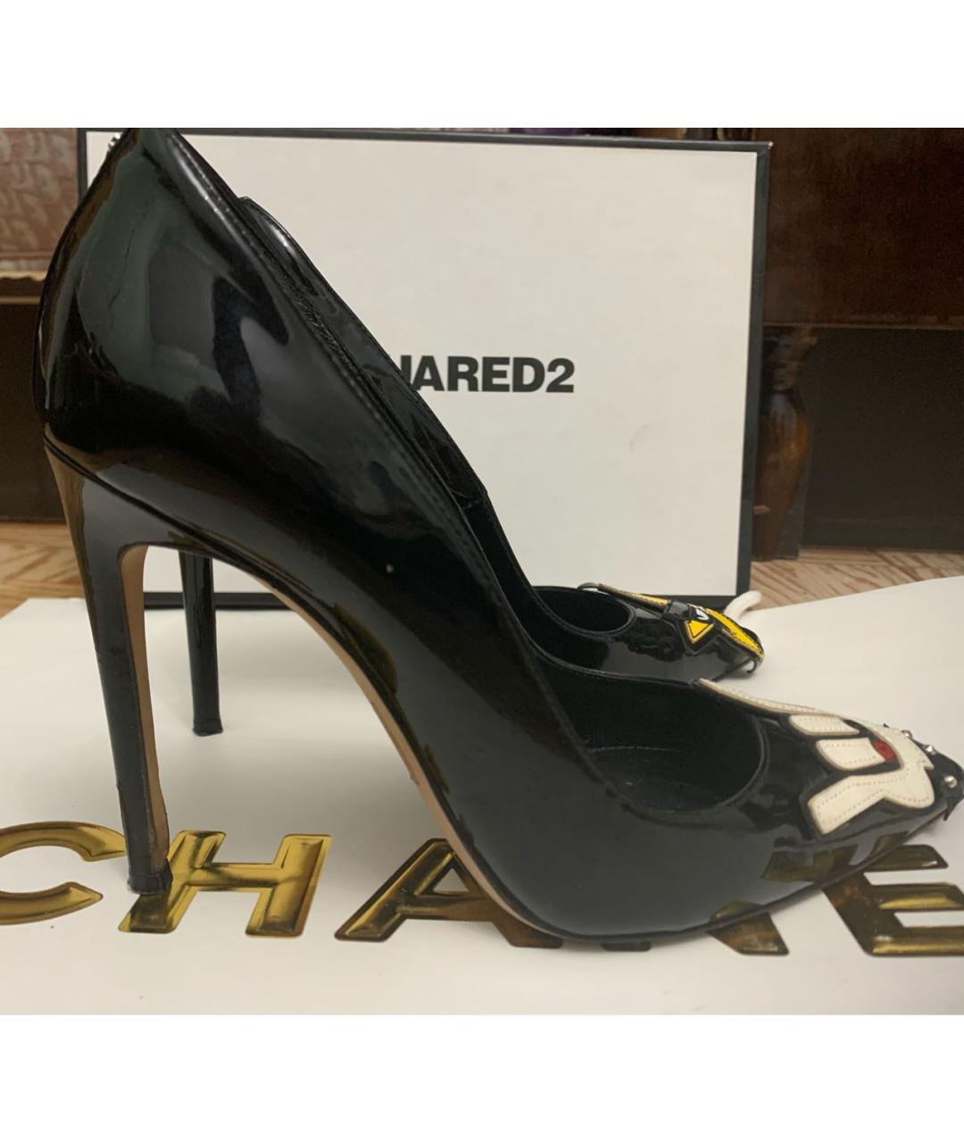 DSQUARED2 Черные туфли из лакированной кожи, фото 5