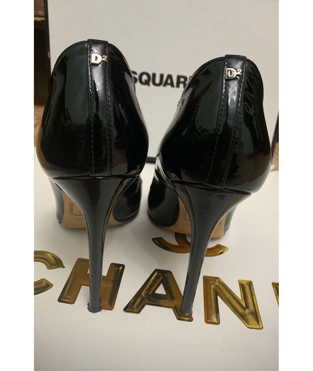 DSQUARED2 Черные туфли из лакированной кожи, фото 4