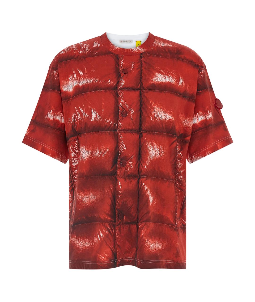 MONCLER Красная хлопковая футболка, фото 1