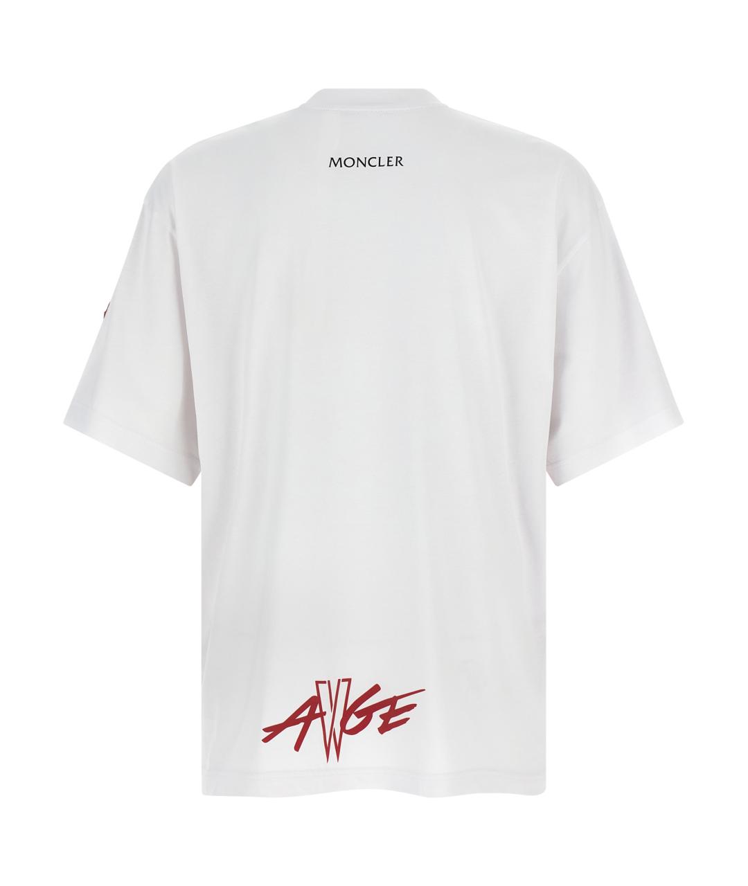 MONCLER Красная хлопковая футболка, фото 2
