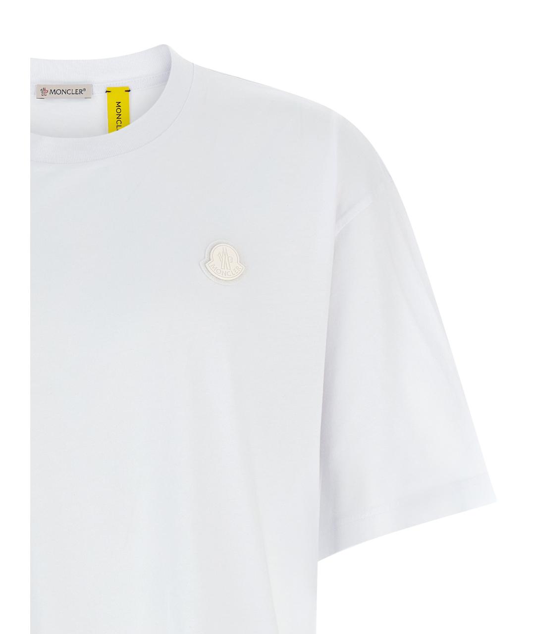 MONCLER Белая хлопковая футболка, фото 3
