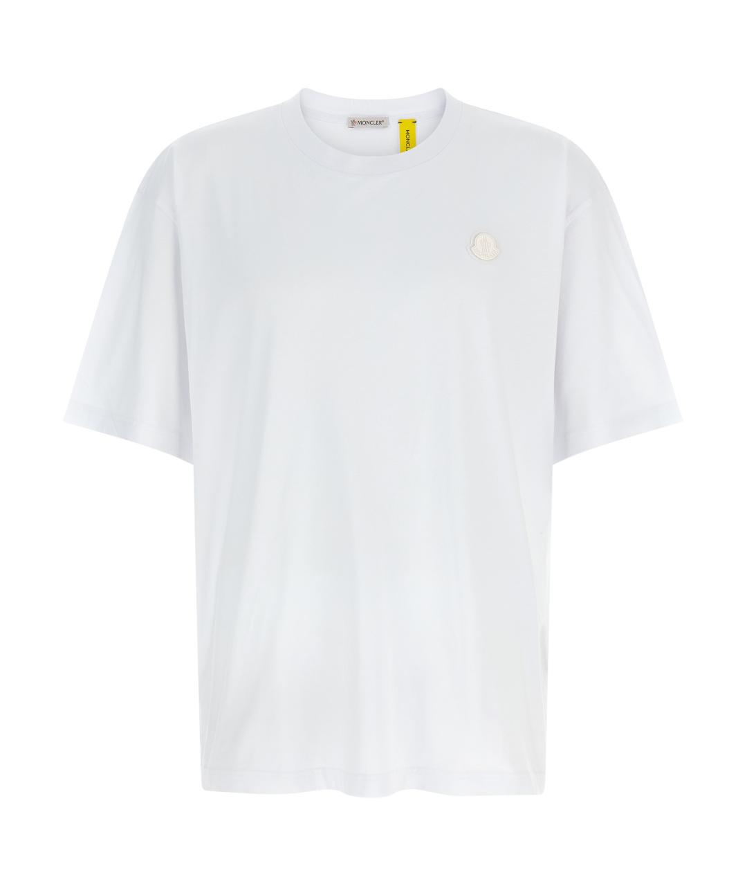 MONCLER Белая хлопковая футболка, фото 1