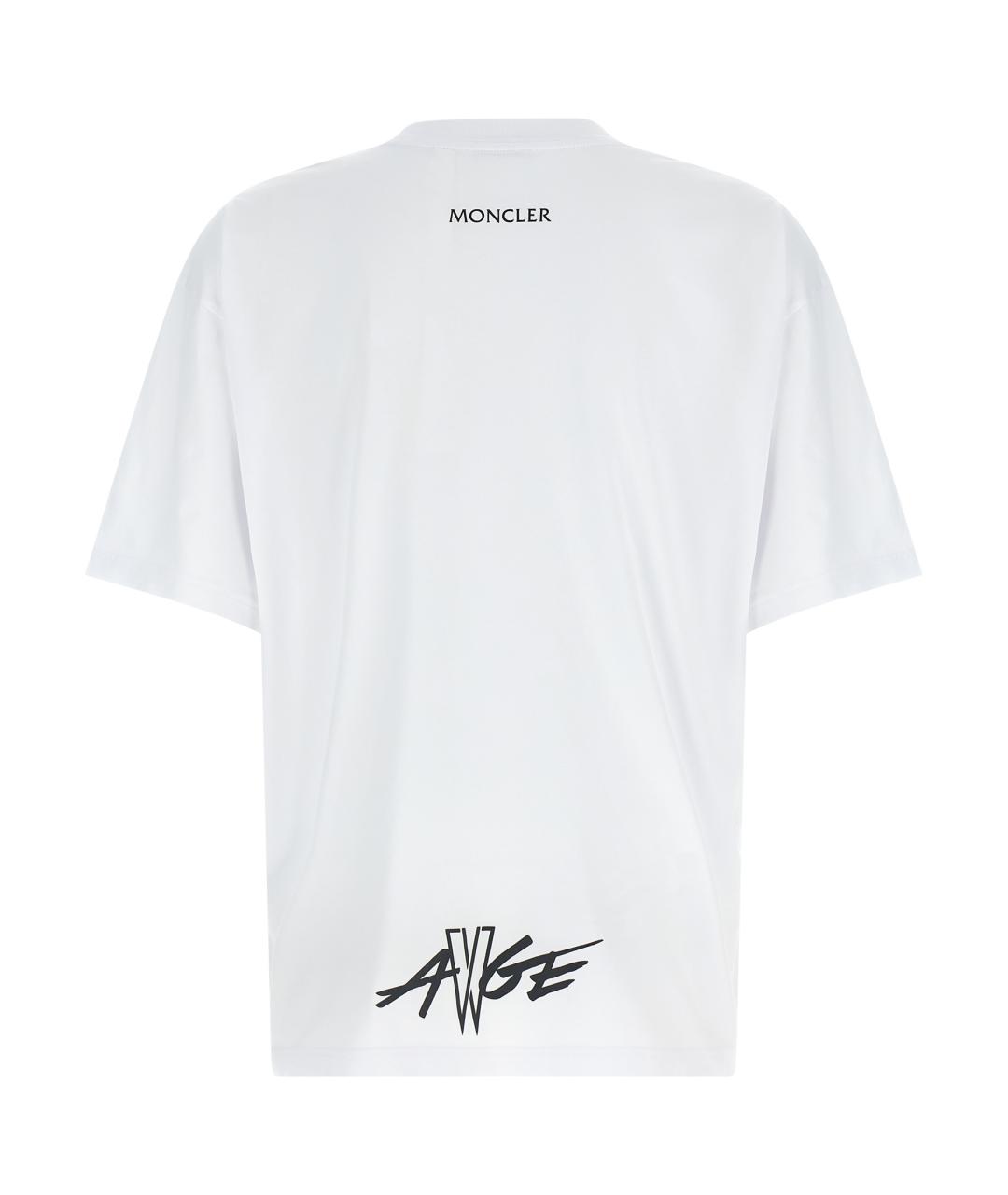 MONCLER Белая хлопковая футболка, фото 2