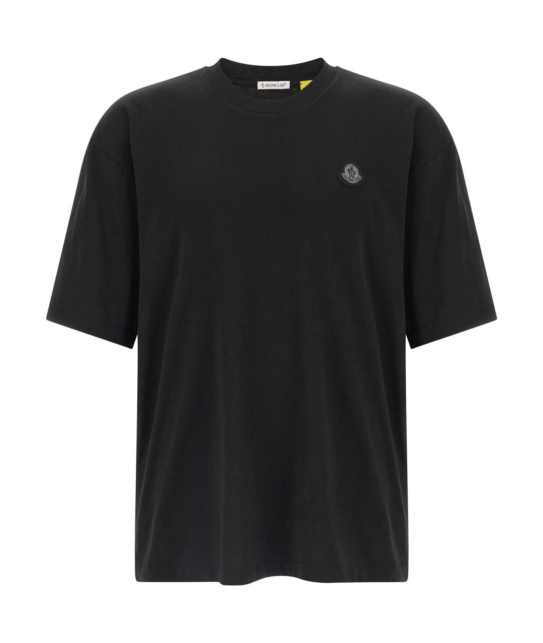 MONCLER Черная хлопковая футболка, фото 1
