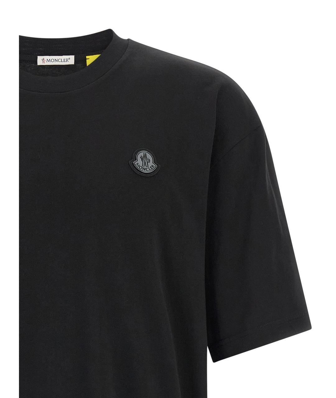 MONCLER Черная хлопковая футболка, фото 3