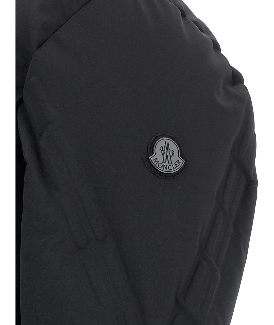 MONCLER Черный полиамидовый пуховик, фото 4