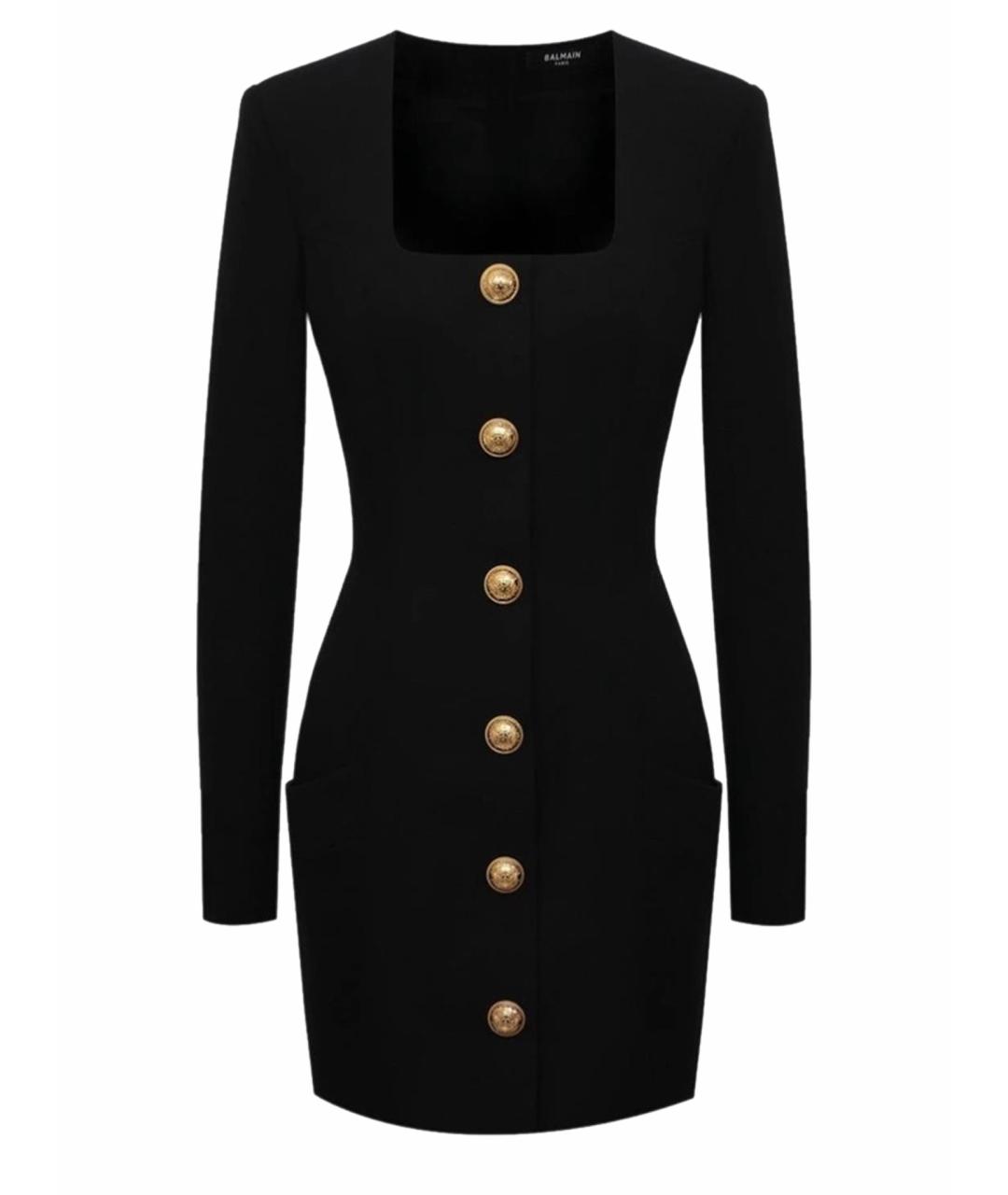 BALMAIN Черное шерстяное повседневное платье, фото 1
