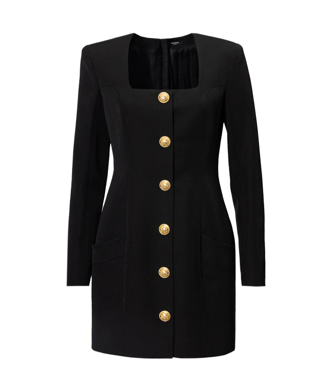 BALMAIN Черное шерстяное повседневное платье, фото 2