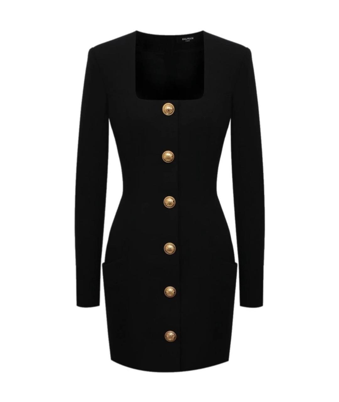 BALMAIN Черное шерстяное повседневное платье, фото 5