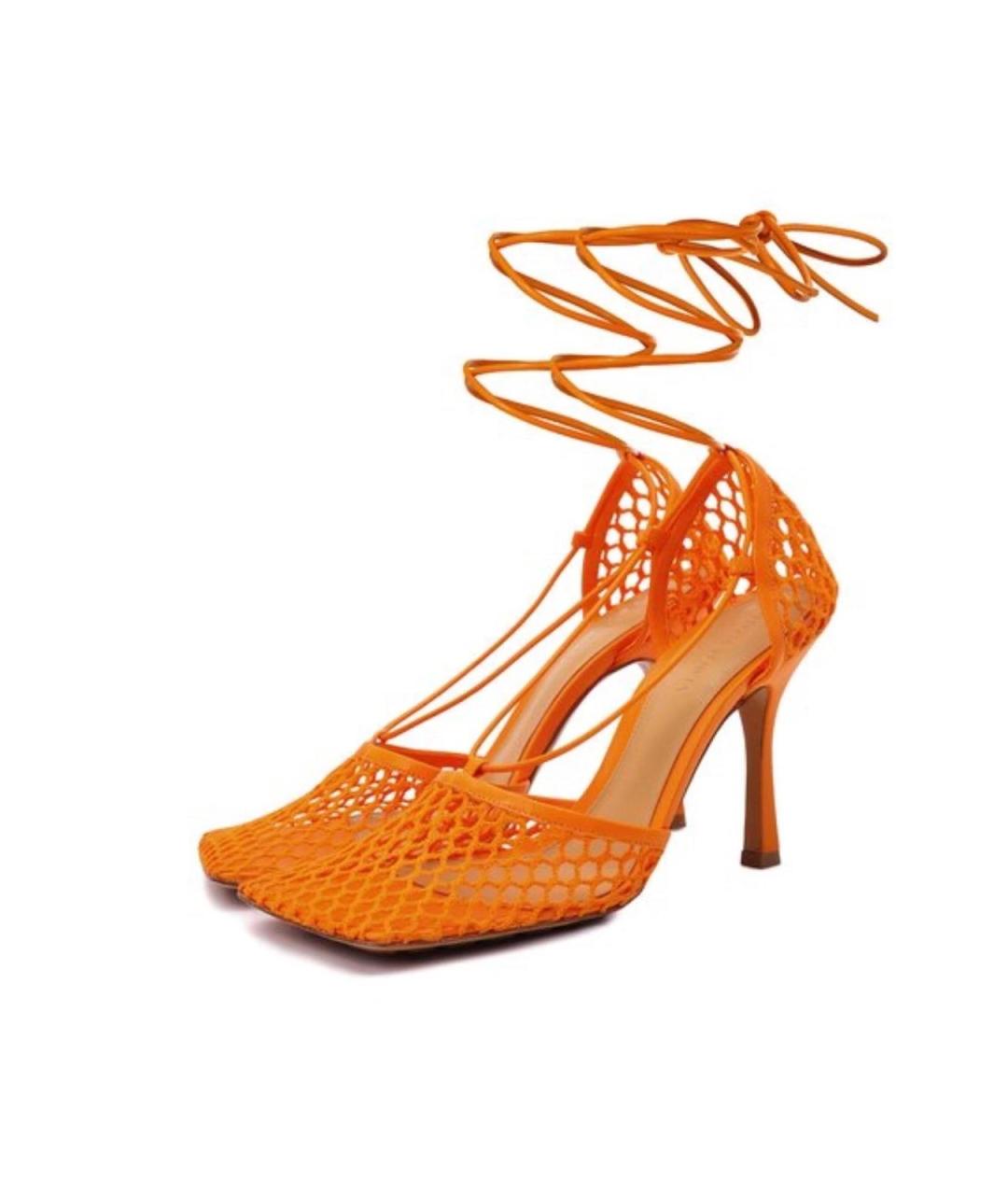 BOTTEGA VENETA Оранжевое кожаные туфли, фото 6