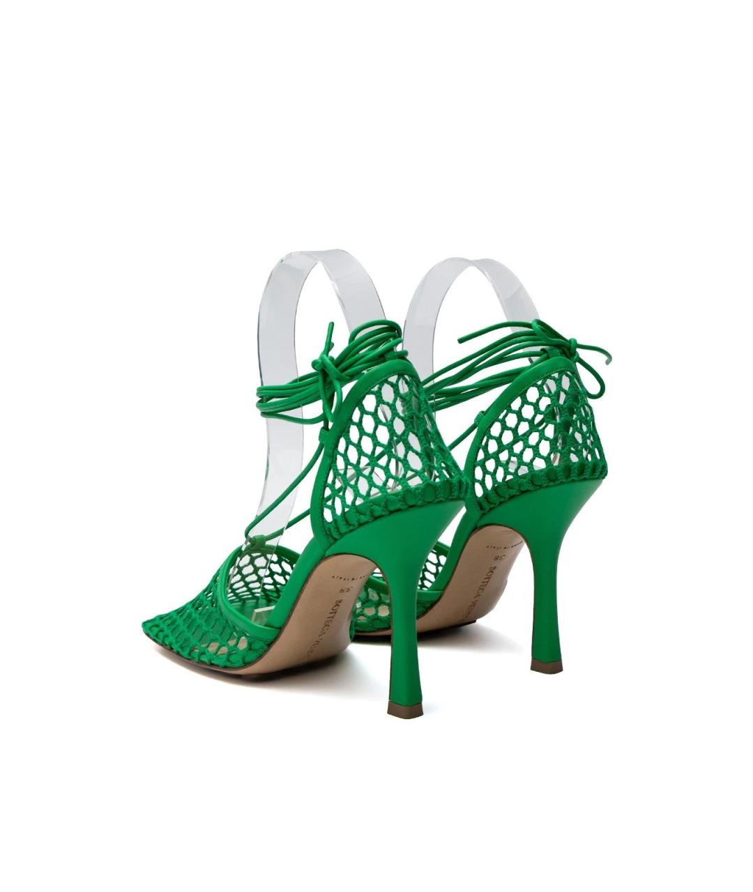 BOTTEGA VENETA Зеленые кожаные туфли, фото 4