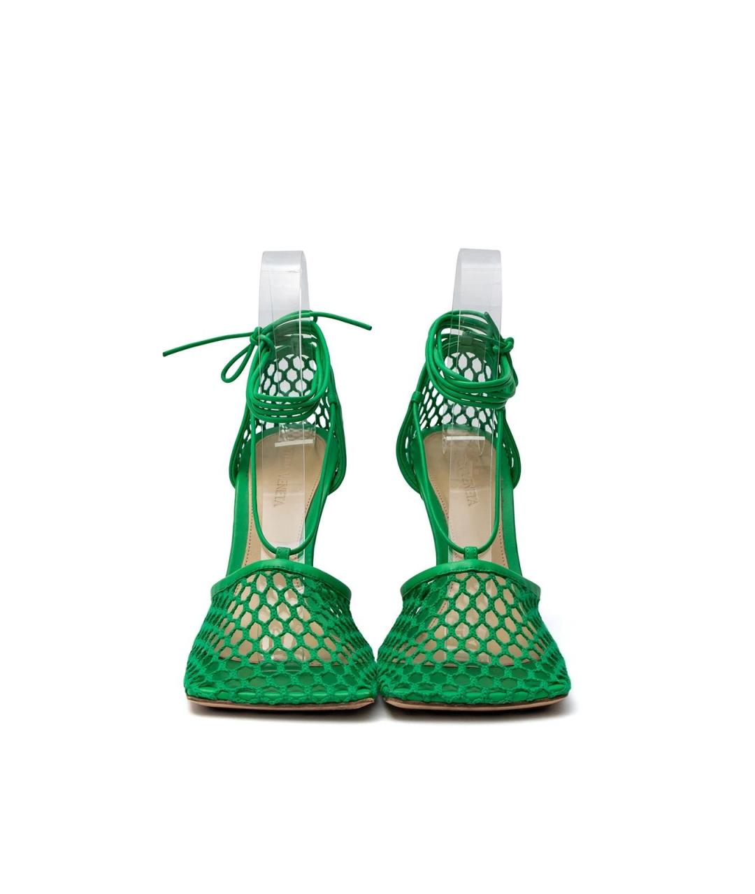 BOTTEGA VENETA Зеленые кожаные туфли, фото 5