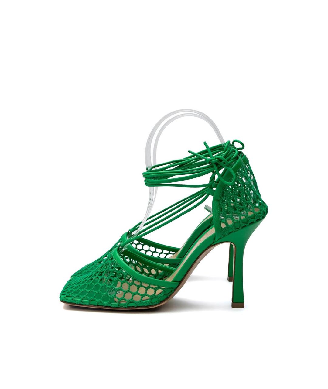 BOTTEGA VENETA Зеленые кожаные туфли, фото 3
