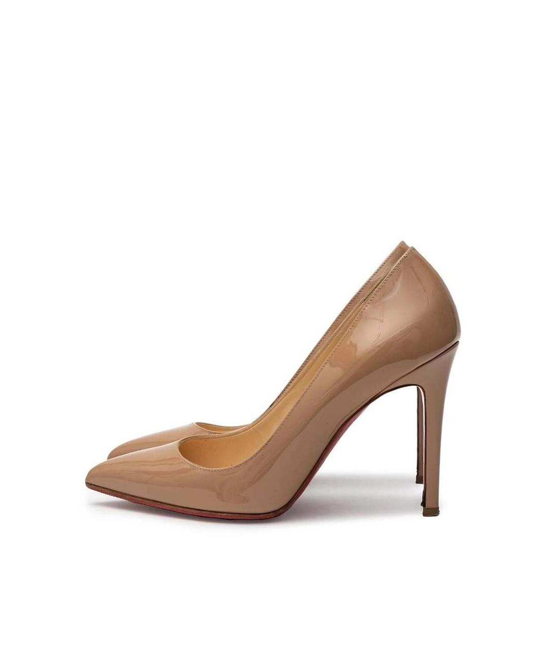 CHRISTIAN LOUBOUTIN Бежевые кожаные туфли, фото 2