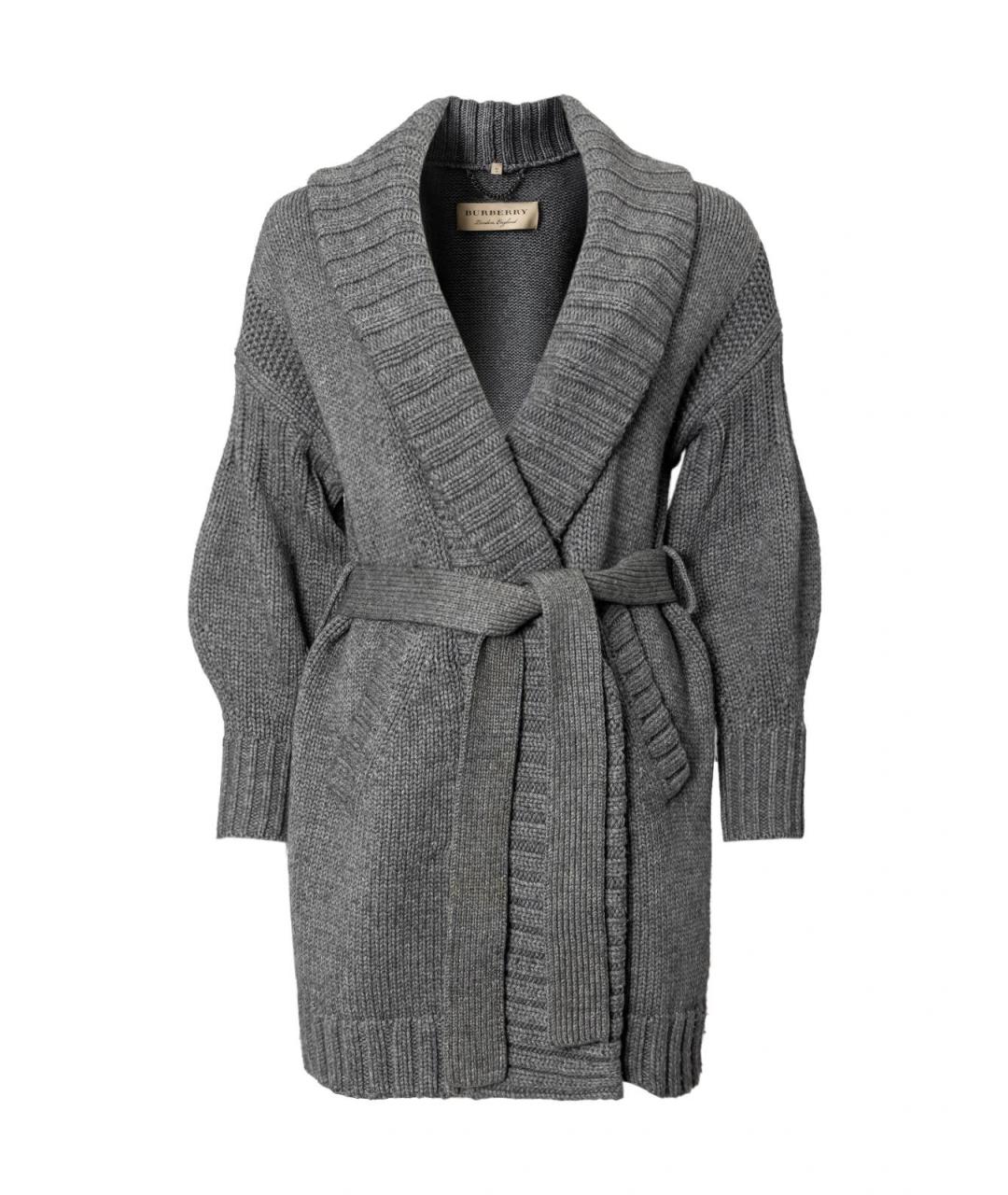 BURBERRY Серый шерстяной кардиган, фото 1
