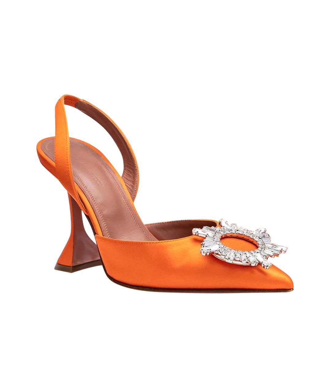 Amina Muaddi Оранжевое текстильные туфли, фото 1
