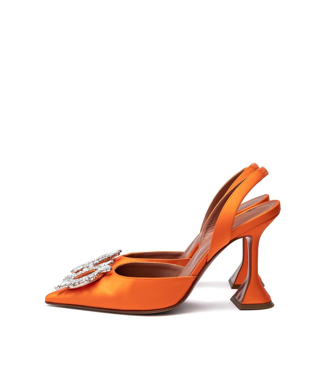 Amina Muaddi Оранжевое текстильные туфли, фото 2