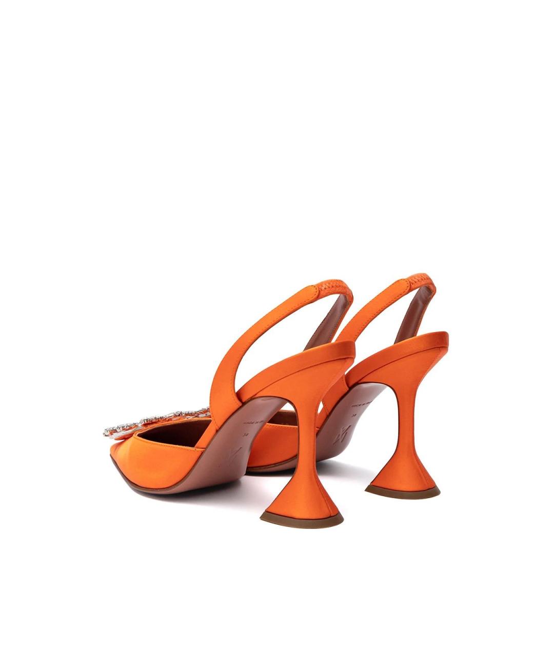 Amina Muaddi Оранжевое текстильные туфли, фото 3