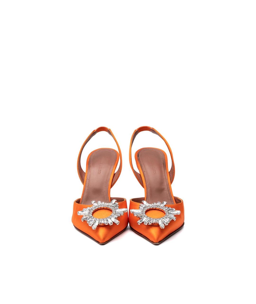 Amina Muaddi Оранжевое текстильные туфли, фото 4