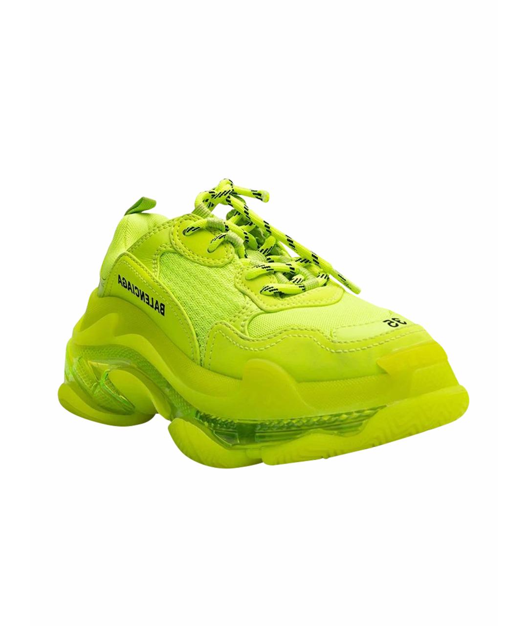 BALENCIAGA Зеленые текстильные кроссовки, фото 1