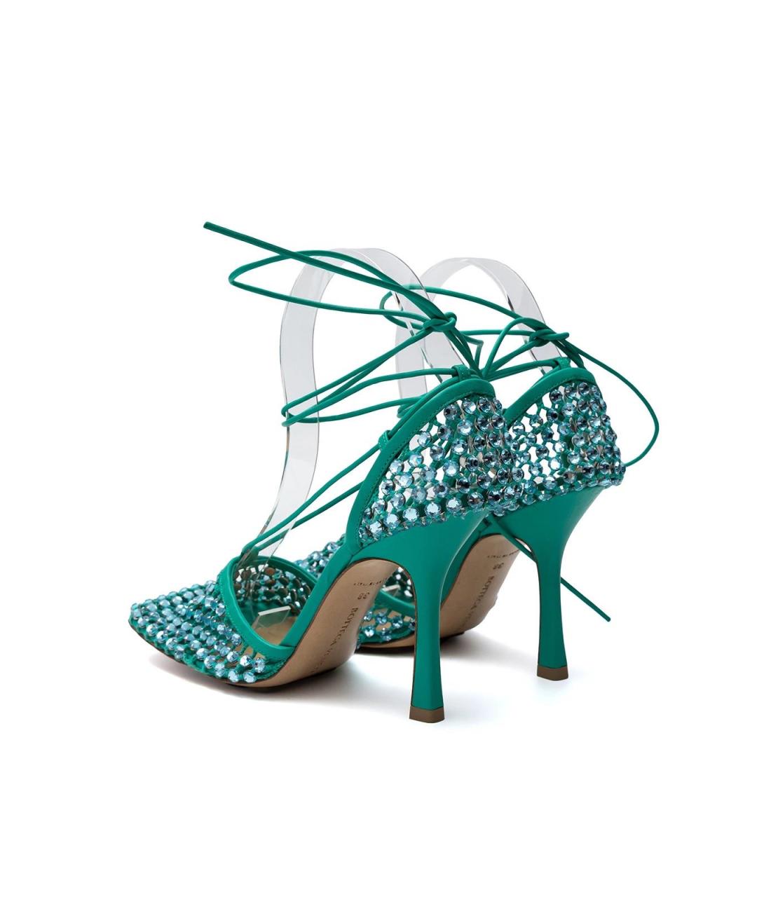 BOTTEGA VENETA Зеленые кожаные туфли, фото 3